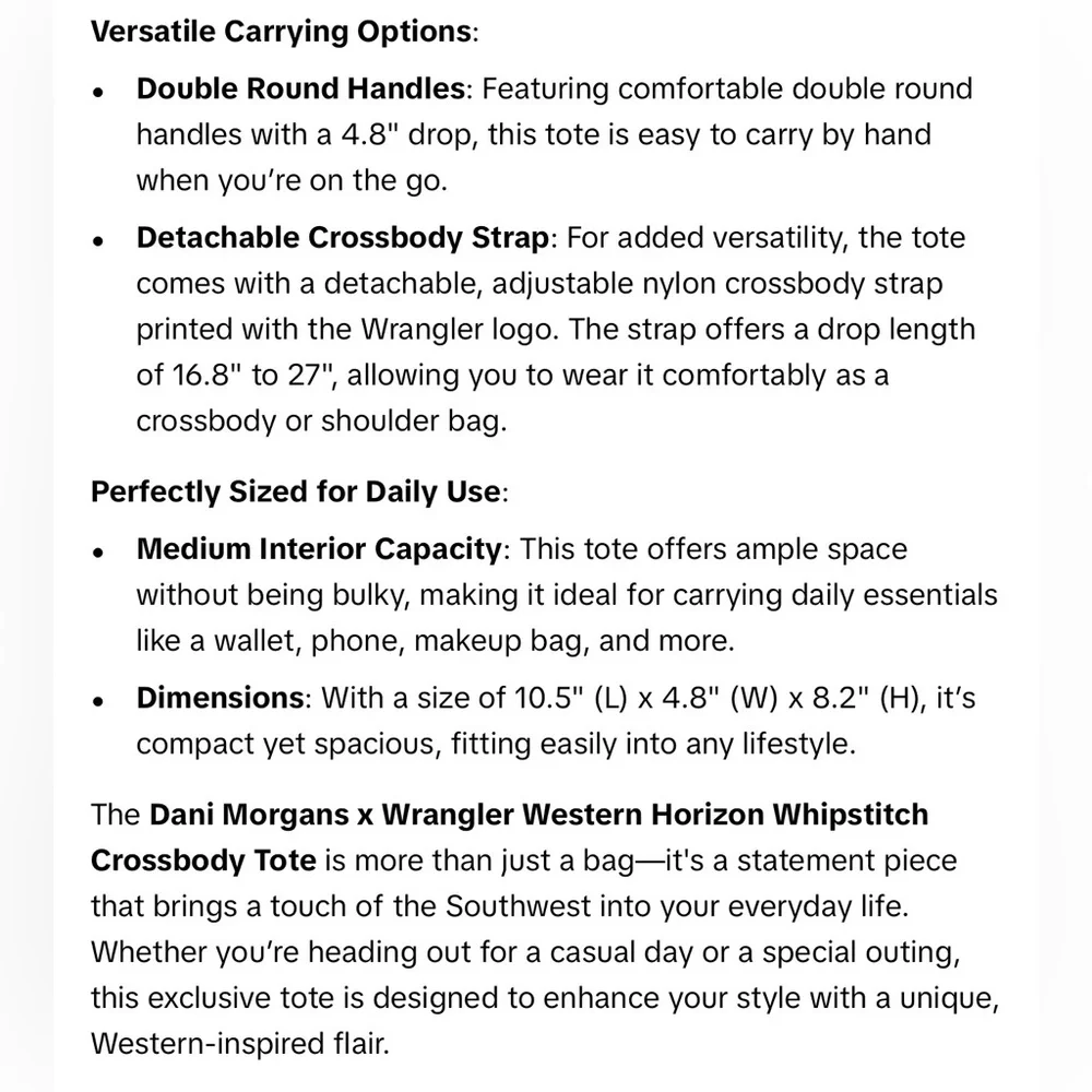 Wrangler western print tote bag structured purse brown tan country girl - Picture 6 of 11